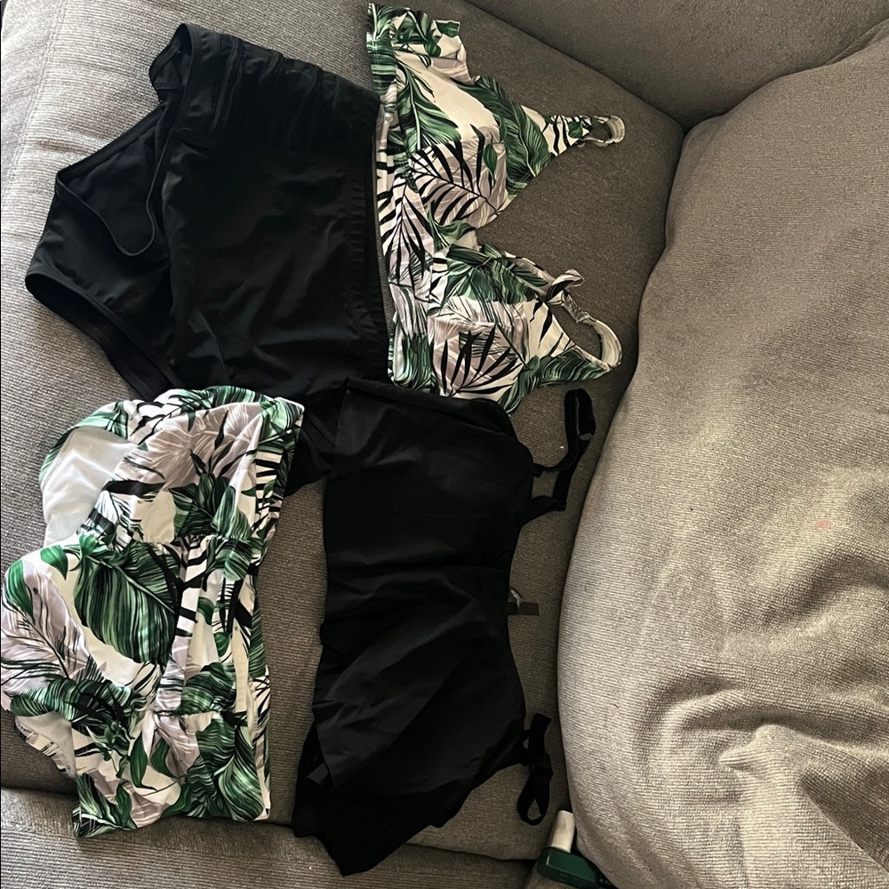 Tropical Leaf Print Bikini Set by Torrid